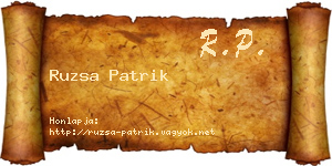 Ruzsa Patrik névjegykártya